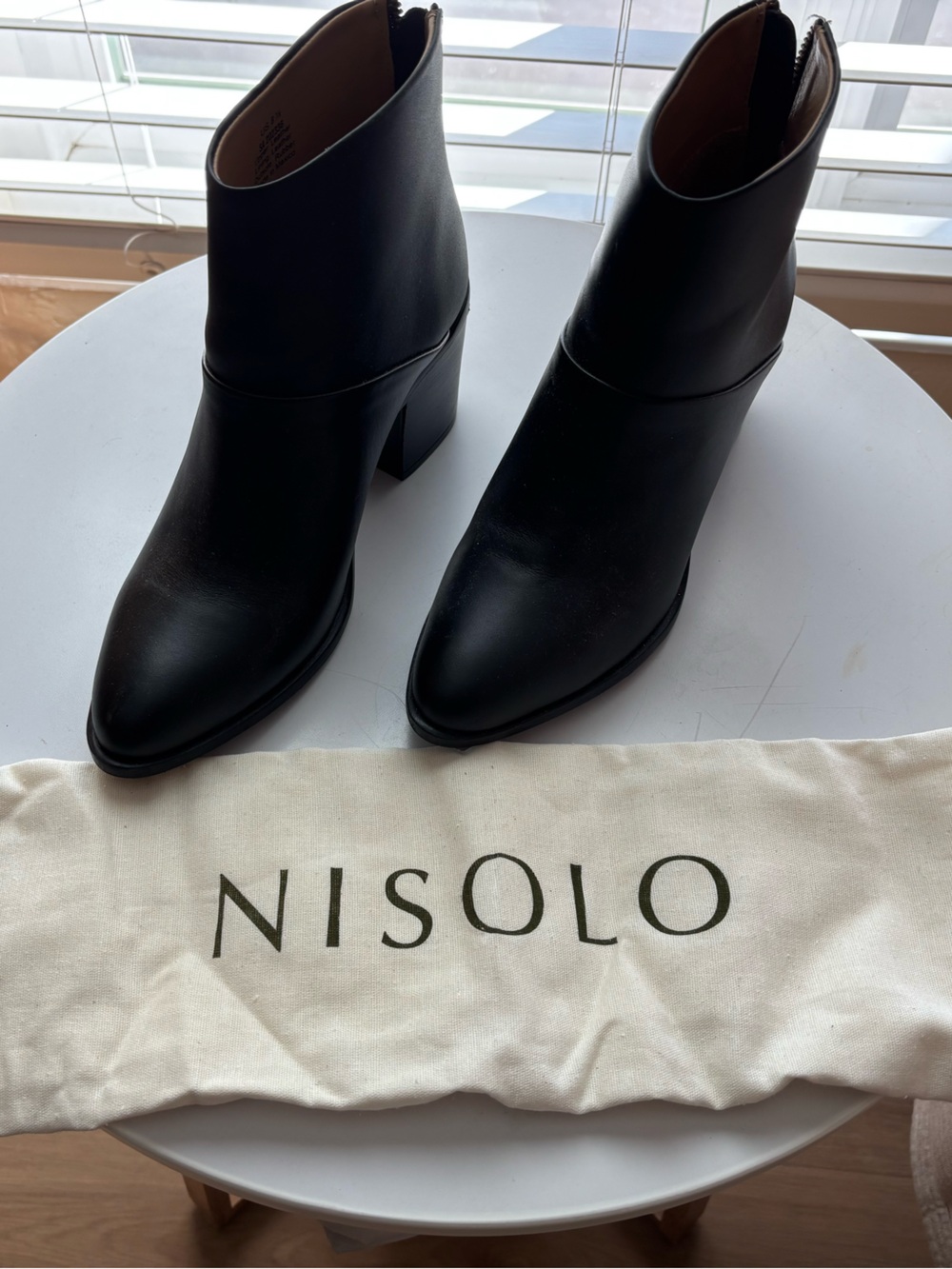 Nisolo Black Leather Pointed Ankle Boots - Dari Commuter Boot